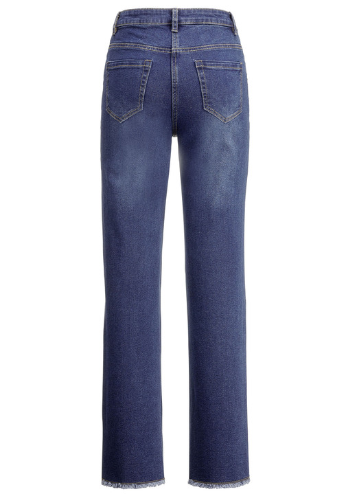 Hosen - Jeans mit angesagtem Fransensaum Ansicht 2 Hosen - Jeans mit angesagtem Fransensaum, in Größe 017 bis 050, in Farbe DUNKELBLAU Ansicht 2