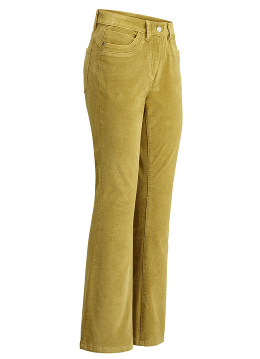 Hosen - Cordhose in trendiger Bootcut-Form, in Größe 017 bis 050, in Farbe MESSING Ansicht 1