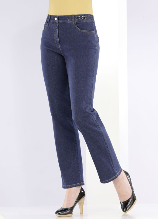 Hosen - Hochelastische, figurformende Jeans Ansicht 3 Hosen - Hochelastische, figurformende Jeans, in Größe 018 bis 235, in Farbe DUNKELBLAU Ansicht 3