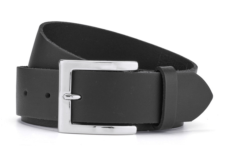 Gürtel - Trendiger Damen-Gürtel aus Leder, 3,5 cm breit, in Größe 100 bis 120, in Farbe MARINE Ansicht 3