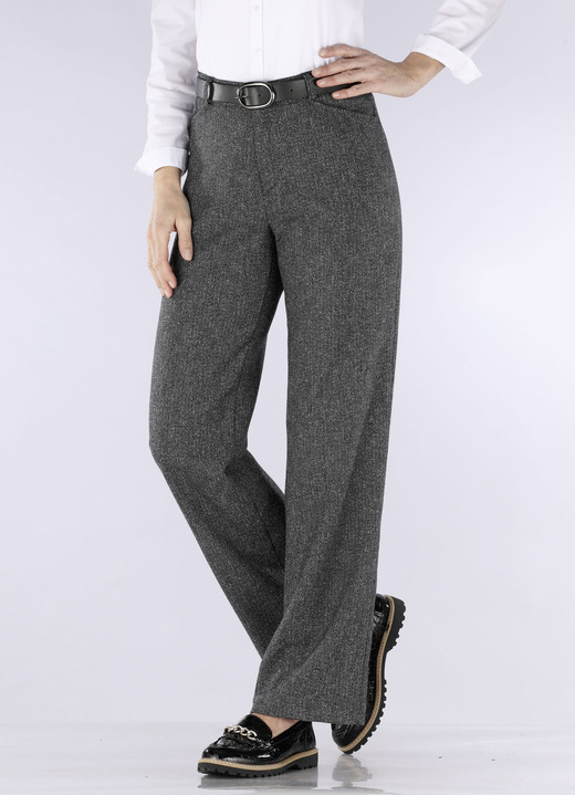 Hosen - Hose in modischer Weite, in Größe 018 bis 052, in Farbe BROMBEER MEL. Ansicht 6