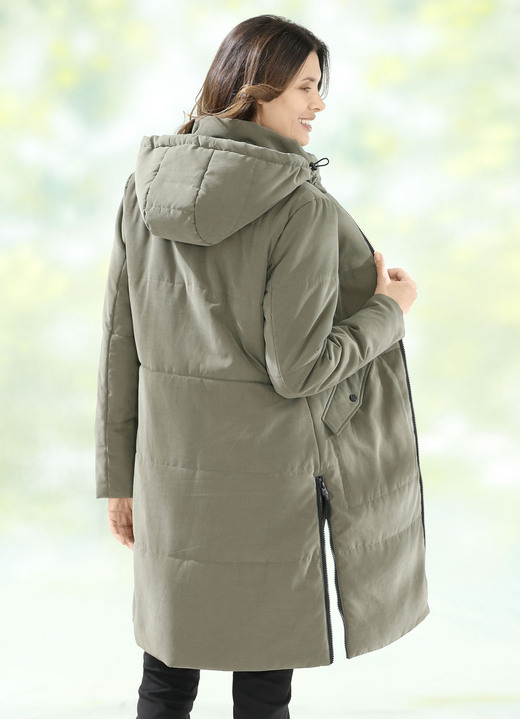 Jacken & Mäntel - Kurzmantel mit Peach-Touch-Effekt, in Größe 036 bis 054, in Farbe KHAKI Ansicht 2