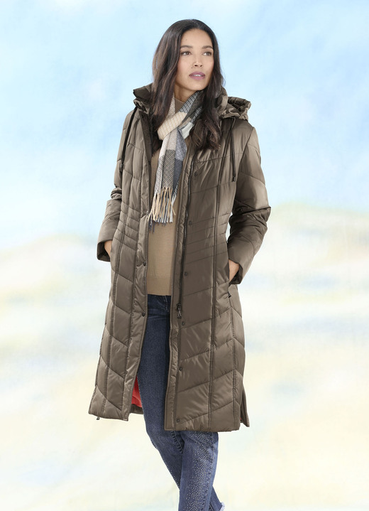 Jacken & Mäntel - Mantel mit Reißverschluss-Seitenschlitzen Ansicht 5 Jacken & Mäntel - Mantel mit Reißverschluss-Seitenschlitzen, in Größe 038 bis 056, in Farbe KIESEL Ansicht 5