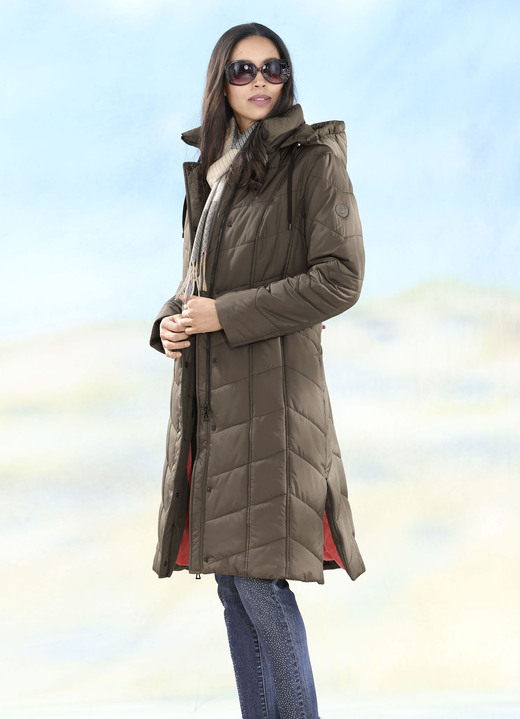 Jacken & Mäntel - Mantel mit Reißverschluss-Seitenschlitzen Ansicht 2 Jacken & Mäntel - Mantel mit Reißverschluss-Seitenschlitzen, in Größe 038 bis 056, in Farbe KIESEL Ansicht 2