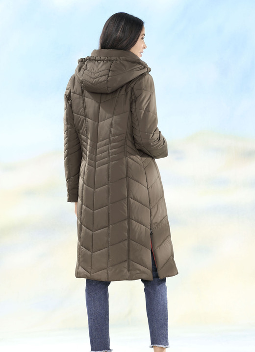 Jacken & Mäntel - Mantel mit Reißverschluss-Seitenschlitzen Ansicht 4 Jacken & Mäntel - Mantel mit Reißverschluss-Seitenschlitzen, in Größe 038 bis 056, in Farbe KIESEL Ansicht 4