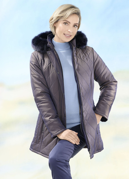 Jacken & Mäntel - Jacke mit saphirblauem Schimmer Ansicht 3 Jacken & Mäntel - Jacke mit saphirblauem Schimmer, in Größe 038 bis 052, in Farbe BRAUN / SAPHIR Ansicht 3