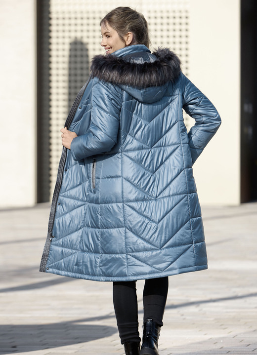 Jacken & Mäntel - Mantel mit abnehmbarer Kapuze Ansicht 3 Jacken & Mäntel - Mantel mit abnehmbarer Kapuze, in Größe 036 bis 054, in Farbe RAUCHBLAU Ansicht 3