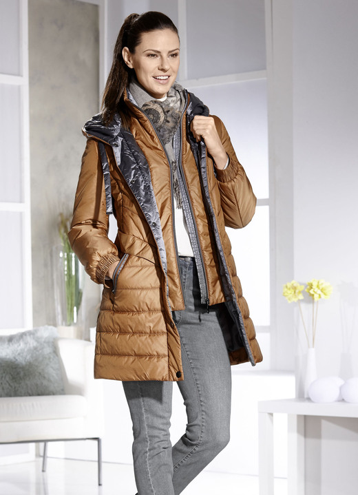 Jacken & Mäntel - Kurzmantel mit Westeneinsatz Ansicht 5 Jacken & Mäntel - Kurzmantel mit Westeneinsatz, in Größe 036 bis 052, in Farbe HONIG Ansicht 5