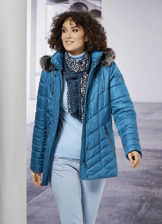 Winterjacken - Jacke mit abnehmbarer Kapuze, in Größe 036 bis 052, in Farbe PETROL Ansicht 2