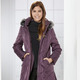 Jacken & Mäntel - Longjacke mit gefälteltem Stehkragen, in Größe 019 bis 054, in Farbe AUBERGINE – Farbe AUBERGINE – Ansicht 2