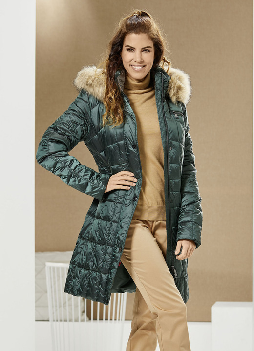 - Funktions-Kurzmantel mit abnehmbarer Kapuze, in Größe 036 bis 054, in Farbe WALDGRÜN Ansicht 2