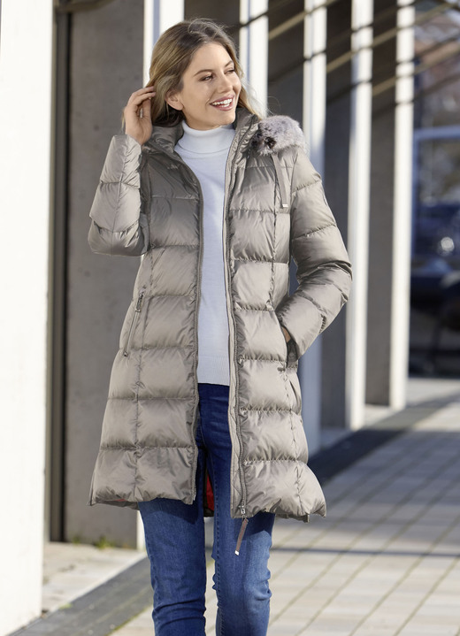 - Daunen-Kurzmantel in 2 Farben, in Größe 036 bis 054, in Farbe KIESEL Ansicht 2