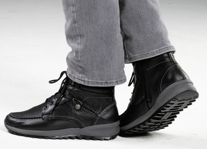 Stiefeletten - Waldläufer Schnür-Boot aus Hirsch-Nappaleder, in Größe 10 bis 9 1/2, in Farbe SCHWARZ Ansicht 4