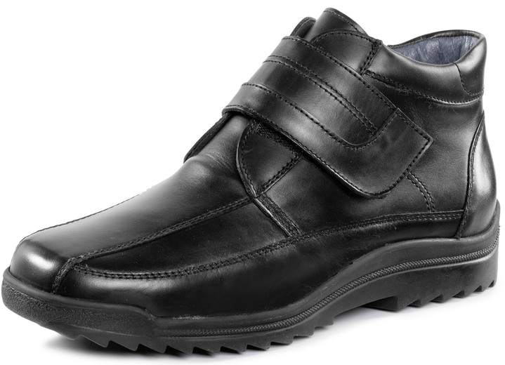Slipper & Schnürschuhe - Waldläufer, gefütterte Herren-Boots, Weite K, mit Lammfell, in Größe 10 bis 9 1/2, in Farbe SCHWARZ Ansicht 1