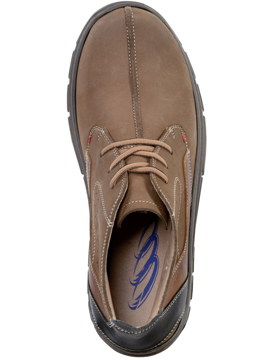 Stiefeletten - Schnür-Boot aus Nubukleder, in Größe 040 bis 046, in Farbe BRAUN-SCHWARZ Ansicht 2