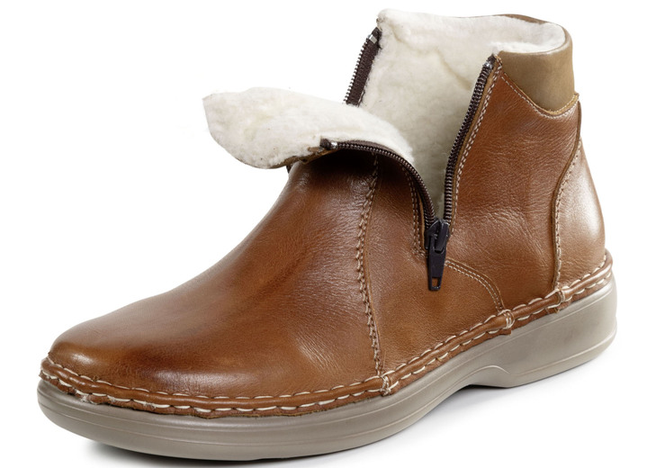 Stiefeletten - GINO GALANTE, gefütterte Herren-Stiefeletten, Winterschuhe, mit Wolle Ansicht 2 Stiefeletten - GINO GALANTE, gefütterte Herren-Stiefeletten, Winterschuhe, mit Wolle, in Größe 040 bis 046, in Farbe COGNAC Ansicht 2