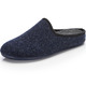 Hausschuhe - Pantoffel aus dezent gemustertem Textilmaterial, in Größe 039 bis 046, in Farbe MARINE – Farbe MARINE – Ansicht 1