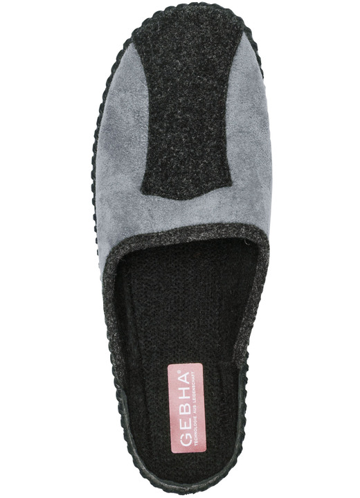 Hausschuhe - Pantoffel aus weichem Veloursmaterial, in Größe 039 bis 046, in Farbe ANTHRAZIT-GRAU Ansicht 2