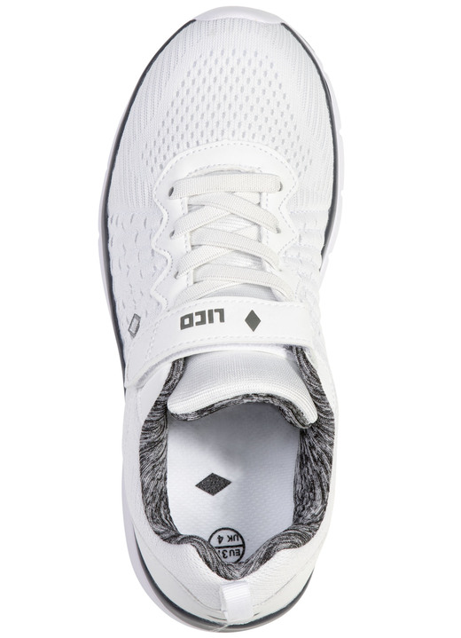 Slipper & Schnürschuhe - Sneaker aus effektvoll dessiniertem Textilmaterial, in Größe 036 bis 041, in Farbe EISGRAU-WEISS Ansicht 2