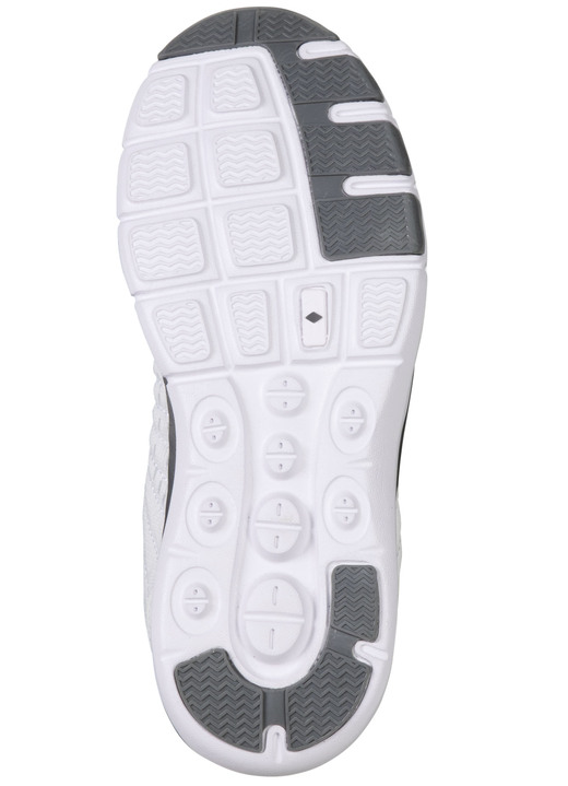 Slipper & Schnürschuhe - Sneaker aus effektvoll dessiniertem Textilmaterial, in Größe 036 bis 041, in Farbe EISGRAU-WEISS Ansicht 3