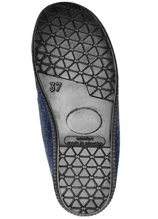 Hausschuhe - Hausschuh mit Schurwollfutter, in Größe 036 bis 042, in Farbe MARINE Ansicht 3