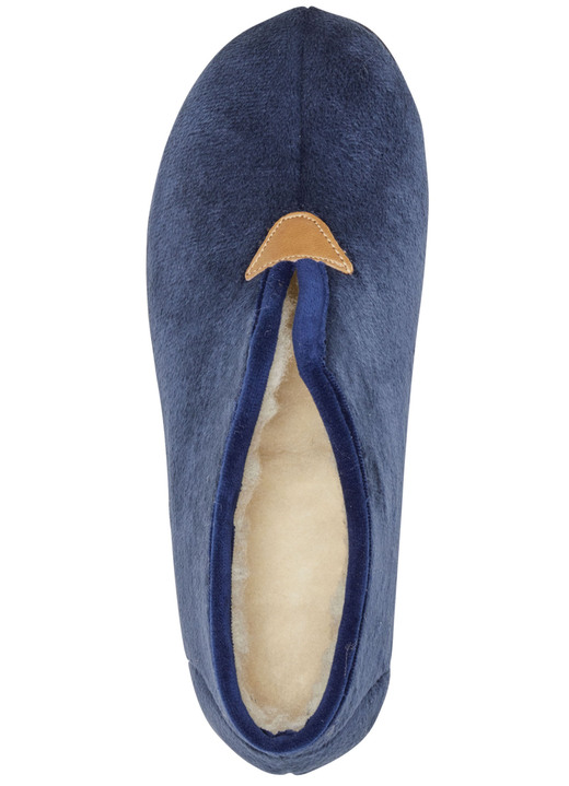 Hausschuhe - Laurina Hausschuh aus samtigen Textilmaterial, in Größe 036 bis 042, in Farbe BLAU Ansicht 2