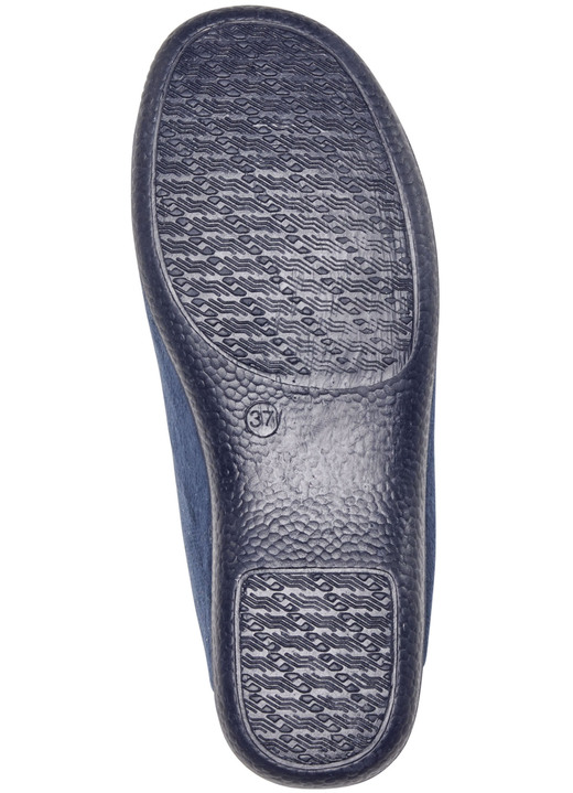 Hausschuhe - Laurina Hausschuh aus samtigen Textilmaterial, in Größe 036 bis 042, in Farbe BLAU Ansicht 3