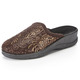 Hausschuhe - Pantoffel mit floralem Muster, in Größe 036 bis 041, in Farbe SCHWARZ – Farbe BRAUN – Ansicht 1