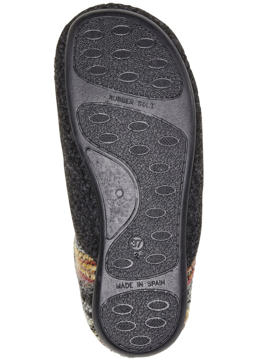 Hausschuhe - Laurina, bequeme Damen-Hausschuhe, Weite G, mit herausnehmbarem Fußbett, in Größe 036 bis 042, in Farbe GRAU-BUNT Ansicht 6