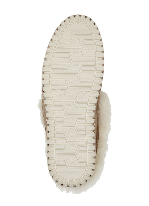 Hausschuhe - Gemini Pantoffel aus weichem, bestem Veloursleder, in Größe 036 bis 042, in Farbe COGNAC-BEIGE Ansicht 3