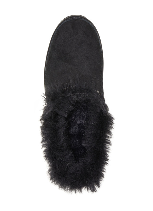 Hausschuhe - Gemini Pantoffel aus weichem, bestem Veloursleder, in Größe 036 bis 042, in Farbe SCHWARZ Ansicht 2