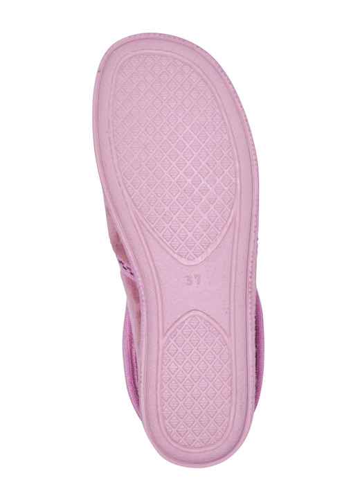 Hausschuhe - Laurina, warme Damen-Hausschuhe, mit Gummizug, in Größe 036 bis 042, in Farbe ROSA Ansicht 3