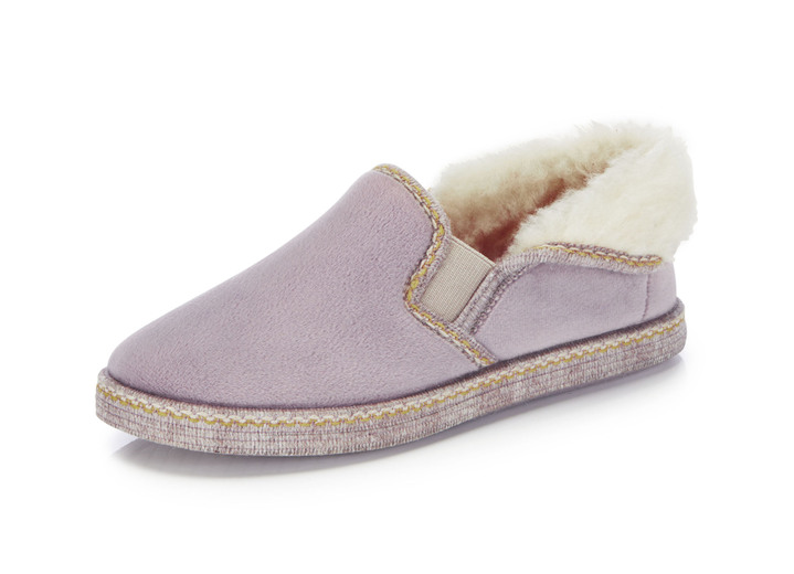 Hausschuhe - Laurina, warme Damen-Hausschuhe, mit Gummizug, in Größe 036 bis 042, in Farbe ROSA Ansicht 7