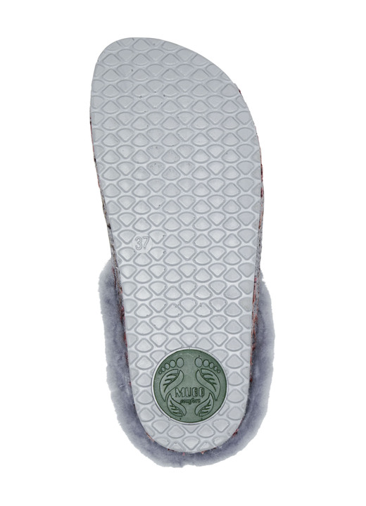 Hausschuhe - Mubb Wollfilz-Pantoffel mit bunter Blüten-Stickerei, in Größe 036 bis 042, in Farbe MARINE-ECRU Ansicht 6