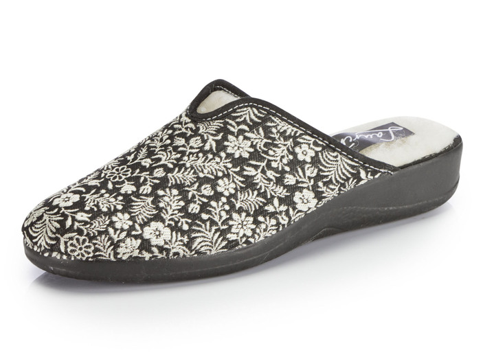 Hausschuhe - Laurina Pantoffel mit Blumen-Stickerei Ansicht 4 Hausschuhe - Laurina Pantoffel mit Blumen-Stickerei, in Größe 036 bis 042, in Farbe BORDEAUX Ansicht 4