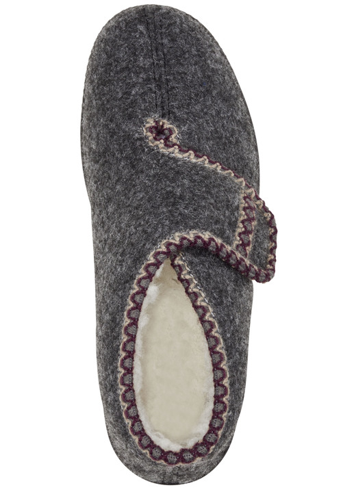 Hausschuhe - Warme Damen-Hausschuhe, Weite H, mit Klettverschluss, in Größe 036 bis 042, in Farbe BORDEAUX Ansicht 5