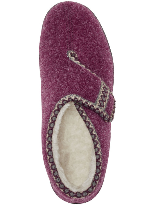 Hausschuhe - Warme Damen-Hausschuhe, Weite H, mit Klettverschluss, in Größe 036 bis 042, in Farbe BORDEAUX Ansicht 2