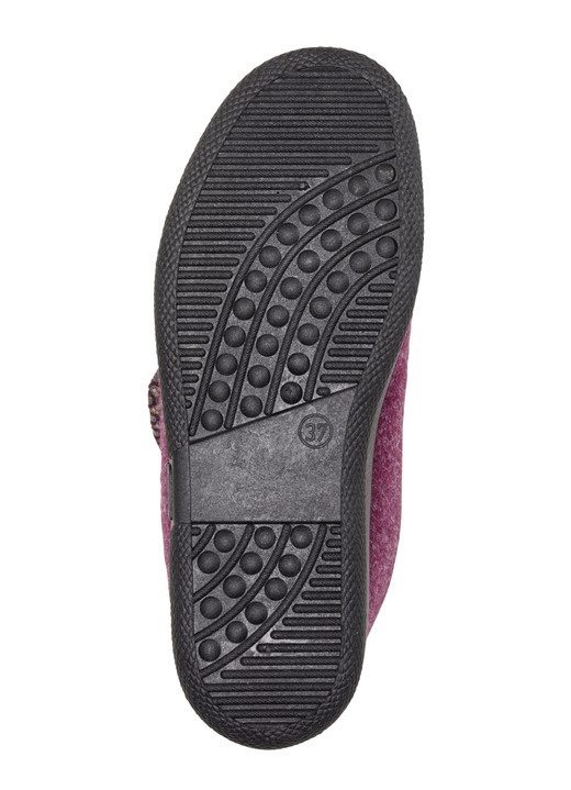 Hausschuhe - Warme Damen-Hausschuhe, Weite H, mit Klettverschluss, in Größe 036 bis 042, in Farbe BORDEAUX Ansicht 3