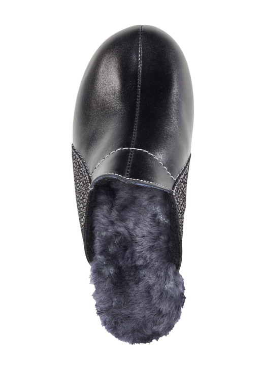 Hausschuhe - ELENA EDEN Pantoffel aus Kalb-Nappaleder, in Größe 036 bis 043, in Farbe SCHWARZ Ansicht 2