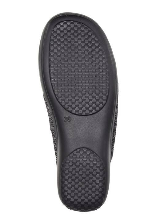 Hausschuhe - ELENA EDEN Pantoffel aus Kalb-Nappaleder, in Größe 036 bis 043, in Farbe SCHWARZ Ansicht 3