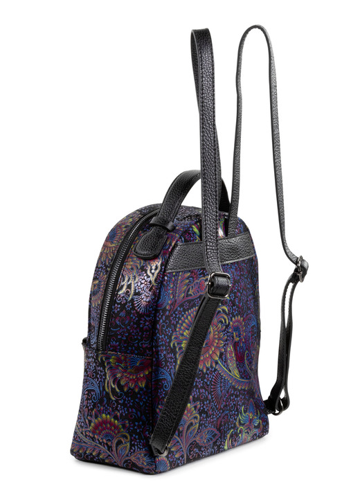 - Laurina Rucksack aus bedrucktem Kalbleder, in Farbe SCHWARZ-BUNT Ansicht 2