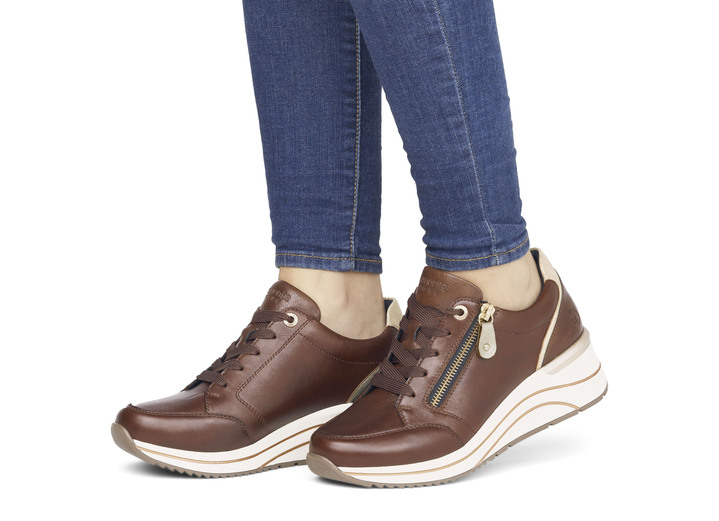 - Remonte Schnür-Sneaker mit mattgoldfarbenen Besätzen, in Größe 036 bis 042, in Farbe BRAUN Ansicht 9
