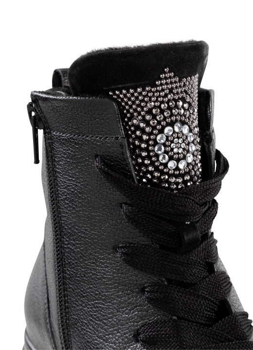 Stiefel & Stiefeletten - Waldläufer Schnür-Bootie mit effektvollen Glitzer-Steinchen, in Größe 3 1/2 bis 8, in Farbe SCHWARZ Ansicht 4