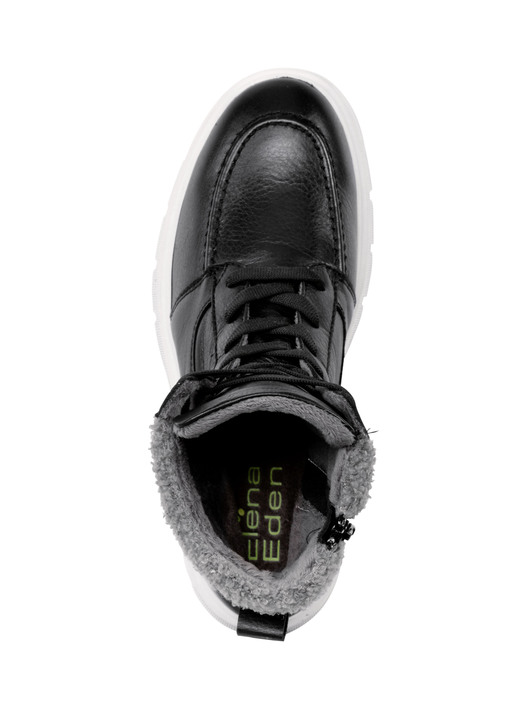 - ELENA EDEN Schnür-Stiefelette mit kuscheligem Teddy-Kragen, in Größe 036 bis 042, in Farbe SCHWARZ Ansicht 2