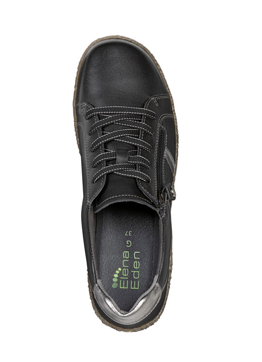 - ELENA EDEN Schnürschuh aus feinem Nappaleder, in Größe 035 bis 042, in Farbe SCHWARZ-ALTSILBER Ansicht 2