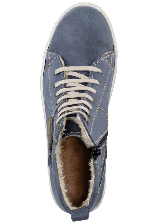 Stiefel & Stiefeletten - ELENA EDEN Schnür-Bootie aus Nubukleder, mit Leder-Applikation Ansicht 2 Stiefel & Stiefeletten - ELENA EDEN Schnür-Bootie aus Nubukleder, mit Leder-Applikation, in Größe 036 bis 042, in Farbe JEANS Ansicht 2