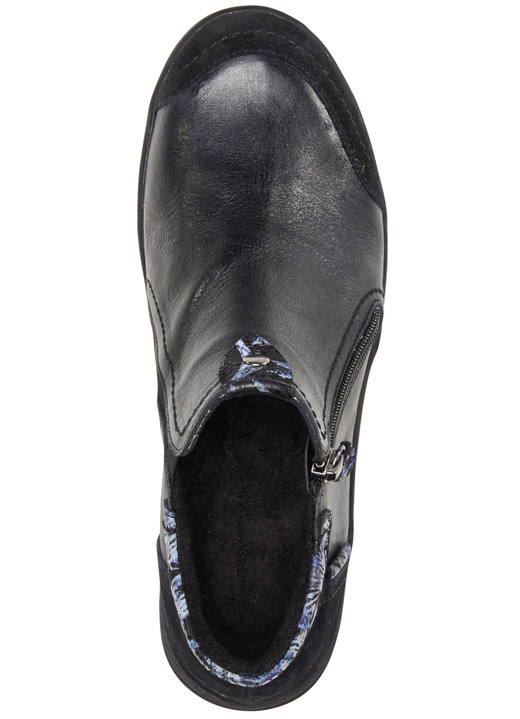 - ELENA EDEN Bootie mit blau bedruckten Besätzen, in Größe 036 bis 042, in Farbe SCHWARZ-BLAU Ansicht 2