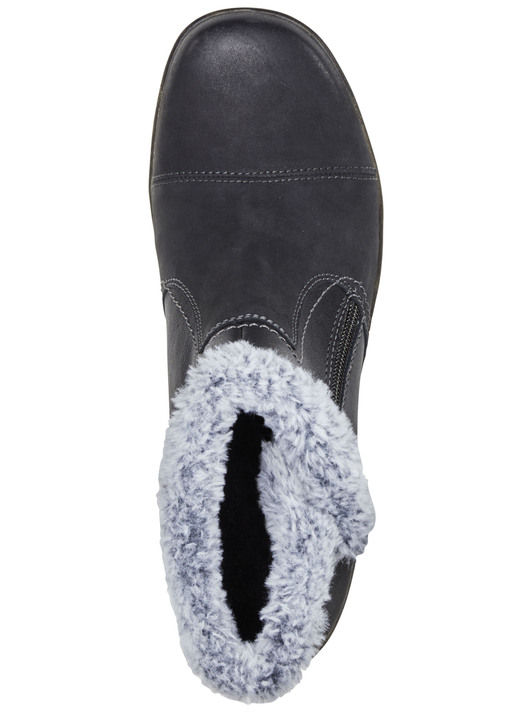 - ELENA EDEN Bootie mit grauem Plüschkragen, in Größe 036 bis 042, in Farbe SCHWARZ-GRAU Ansicht 2