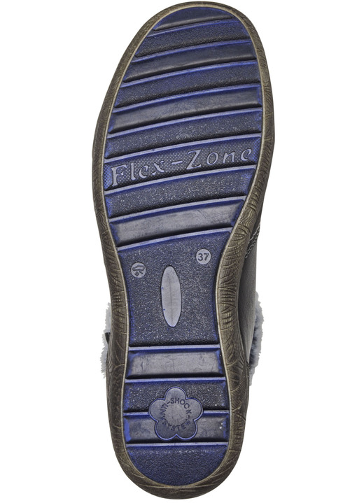 - ELENA EDEN Bootie mit grauem Plüschkragen, in Größe 036 bis 042, in Farbe SCHWARZ-GRAU Ansicht 3