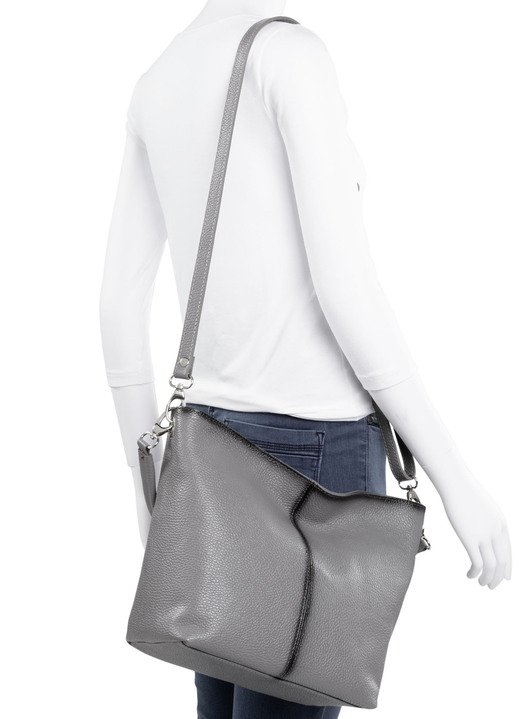 - Laurina Tasche mit Antk-Effekt, in Farbe GRAU Ansicht 3